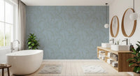 Papier peint minimaliste avec motif de feuilles de saule