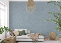 Papier peint minimaliste avec motif de feuilles de saule