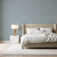 Papier peint minimaliste avec motif de feuilles de saule