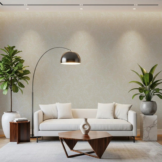 Papier peint botanique délicat avec motif de saule ondulant