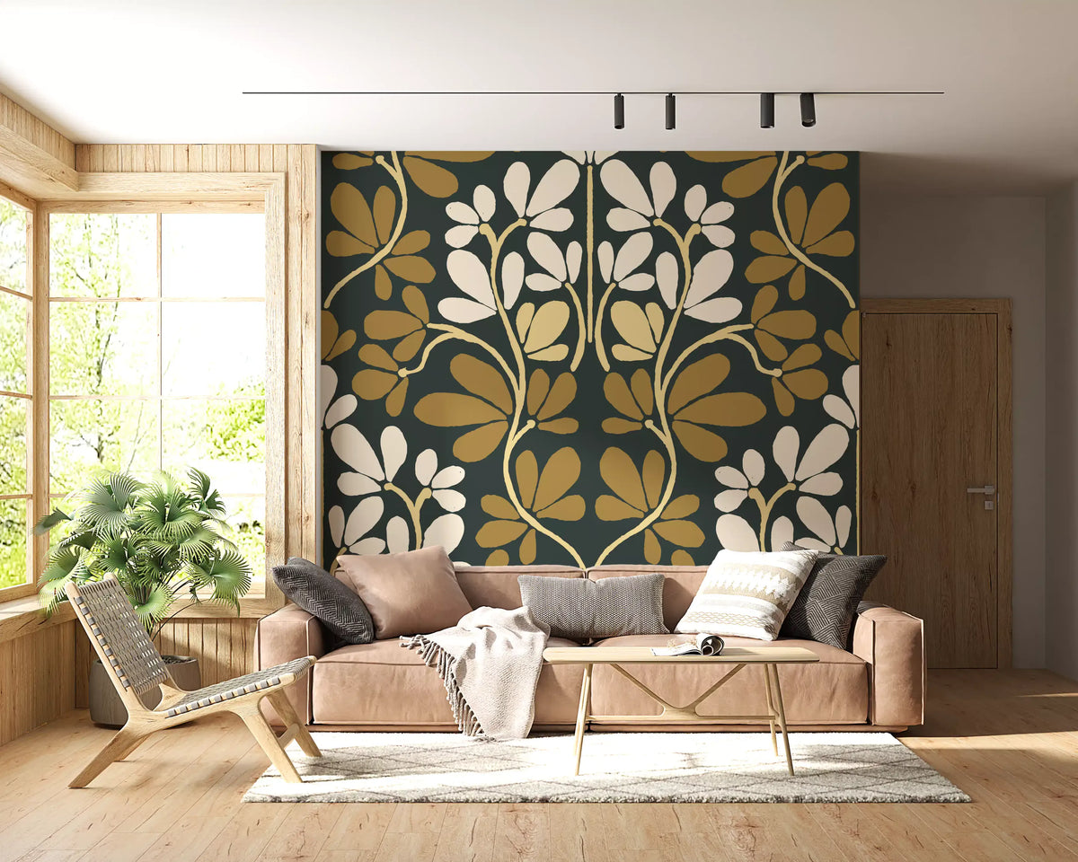 Wandbild „Goldene Blättersymmetrie“