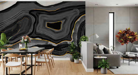 Mural de pared Flujo de ágata monocromática