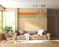 Vintage Cricket Stripes Wall Mural