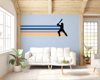 Wandbild mit der Silhouette eines Retro-Cricketspielers