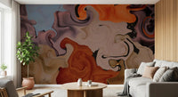Abstract Painted Swirls Wall Mural