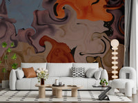 Abstract Painted Swirls Wall Mural