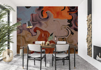 Abstract Painted Swirls Wall Mural