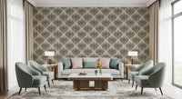 Graphic Fan Palm Silhouette Wallpaper⁠