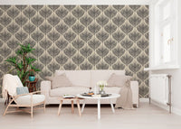 Graphic Fan Palm Silhouette Wallpaper⁠