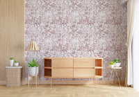 Tapet med botanisk engskitse i blush