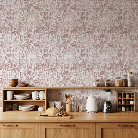 Blush botanisk engskisse-tapet
