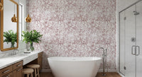 Tapet med botanisk engskitse i blush