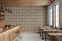 Olive and Blush Organic Abstract Botanical Pattern Wallpaper⁠