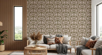 Olive and Blush Organic Abstract Botanical Pattern Wallpaper⁠