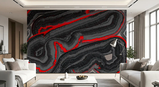 Fototapet mural Crimson Graphite Flow