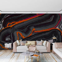 Moderne vægmaleri med mønsteret Fiery Strata