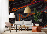 Moderne vægmaleri med mønsteret Fiery Strata