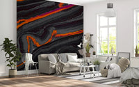 Moderne vægmaleri med mønsteret Fiery Strata