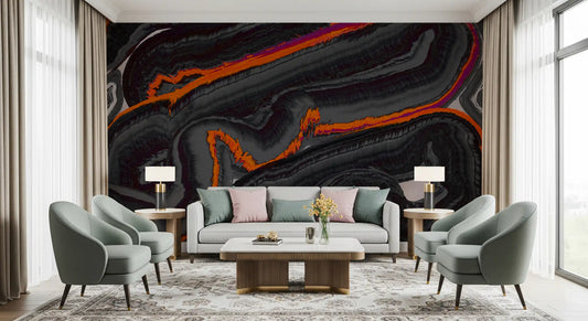 Fototapet mural contemporan cu model Strata Fiery