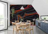 Moderne vægmaleri med mønsteret Fiery Strata