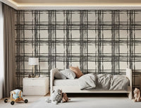 Papier peint quadrillé monochrome minimaliste⁠