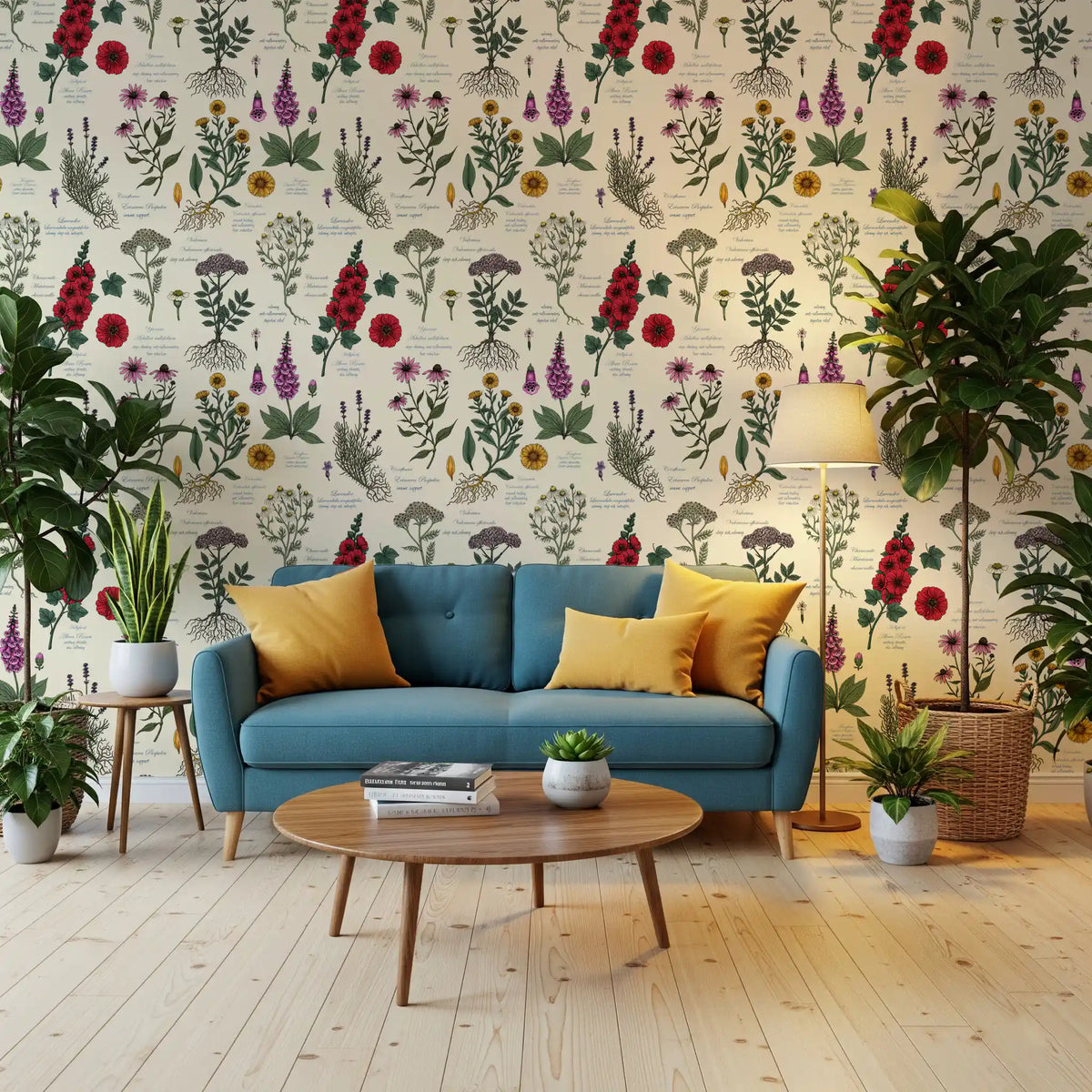 Vintage Botanical Herbarium Study Wallpaper⁠