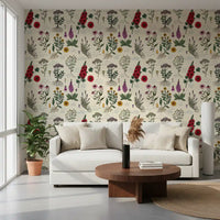 Vintage Botanical Herbarium Study Wallpaper⁠