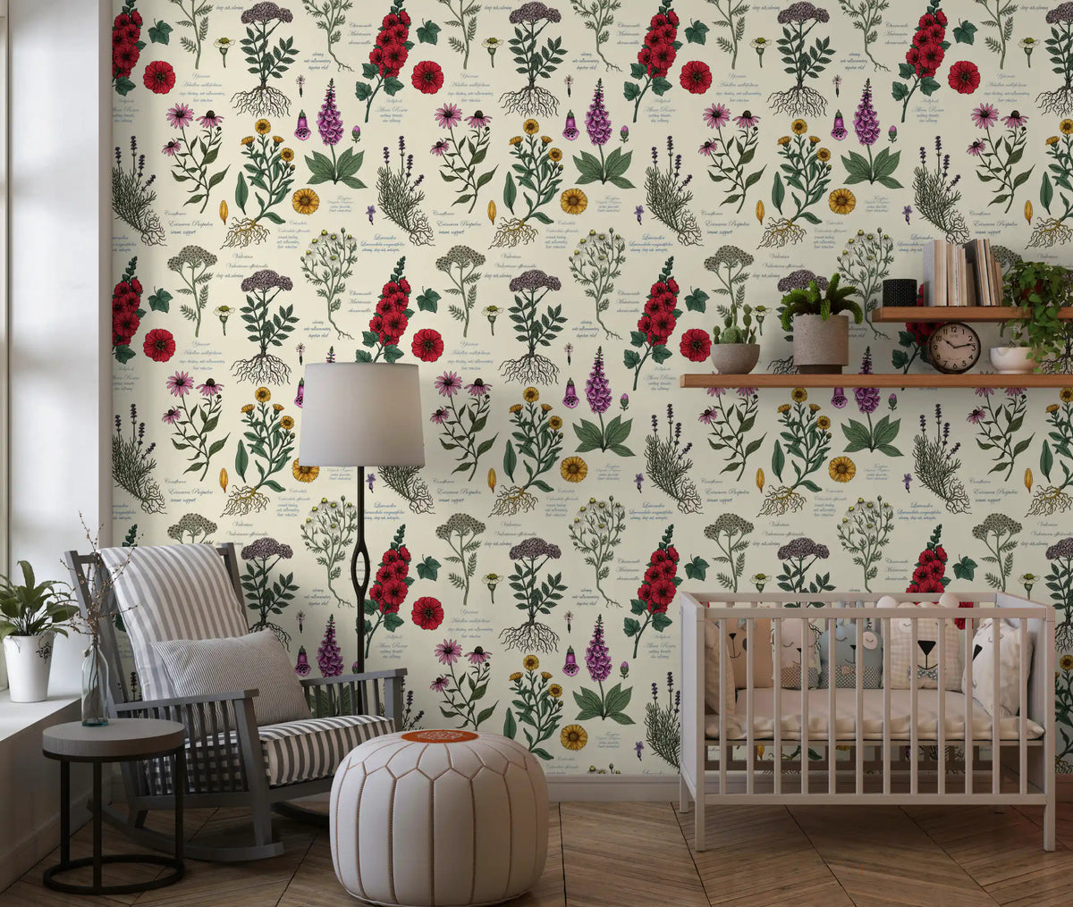 Vintage Botanical Herbarium Study Wallpaper⁠
