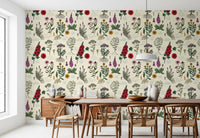 Vintage Botanical Herbarium Study Wallpaper⁠
