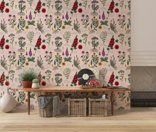 Medicinal Wildflower Garden Study Wallpaper⁠