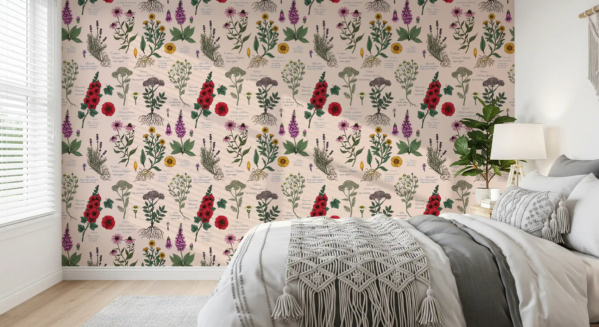 Medicinal Wildflower Garden Study Wallpaper⁠