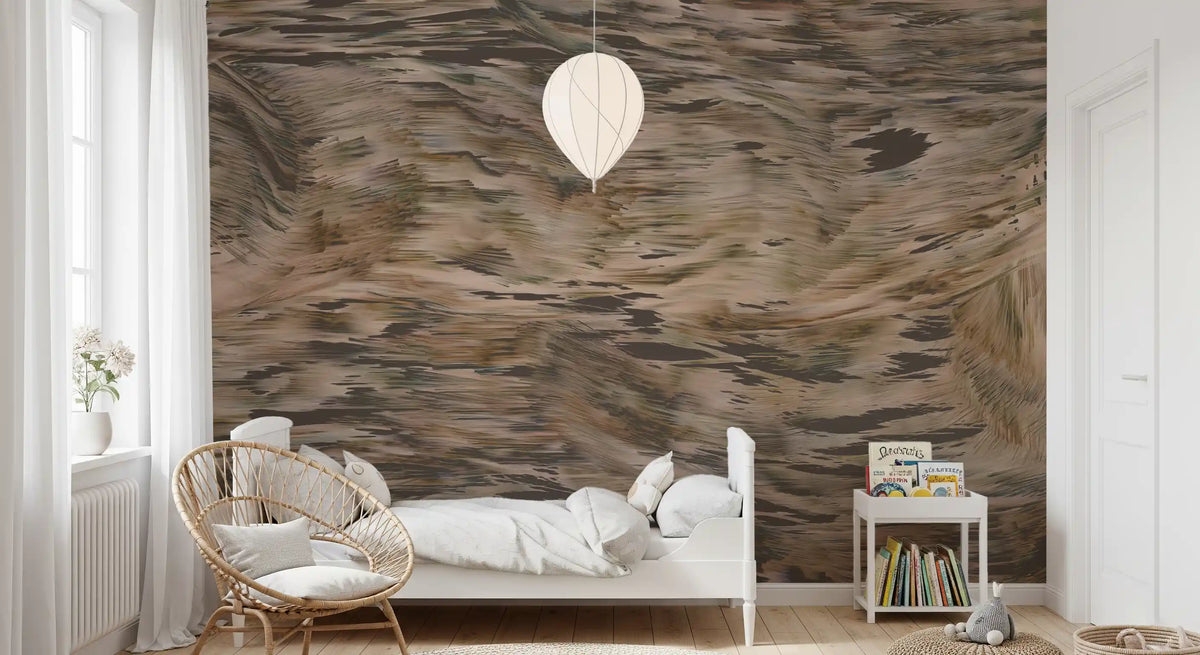 Wandbild „Erdige tonale Pinselstrichbewegung“