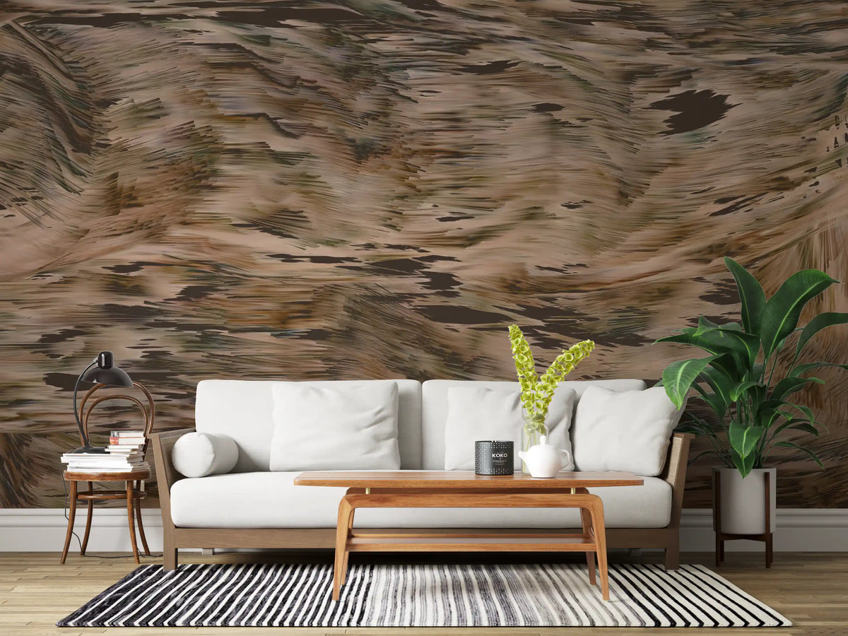 Wandbild „Erdige tonale Pinselstrichbewegung“