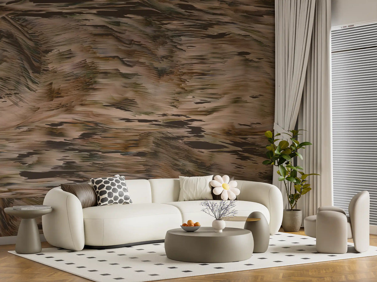 Wandbild „Erdige tonale Pinselstrichbewegung“