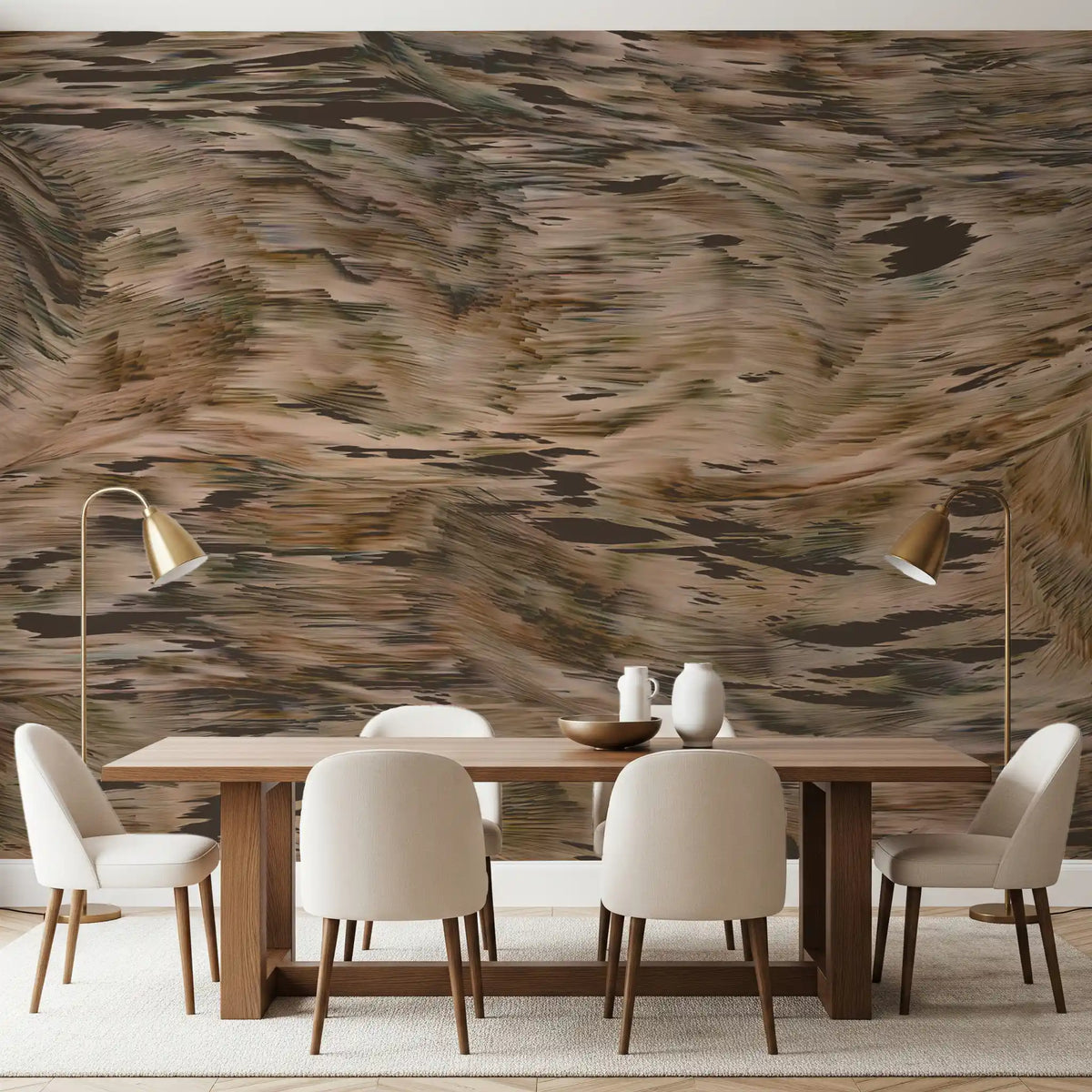 Wandbild „Erdige tonale Pinselstrichbewegung“