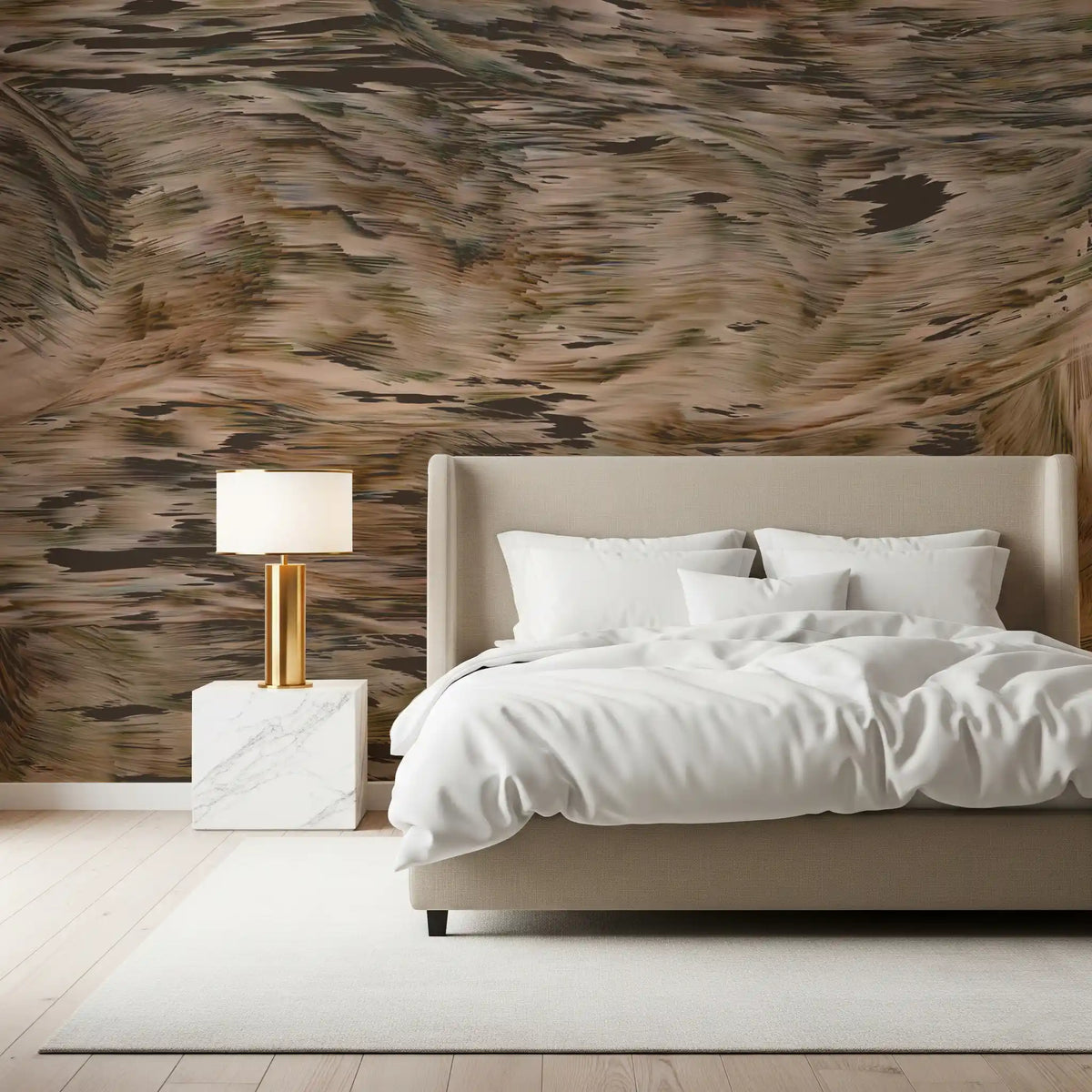 Wandbild „Erdige tonale Pinselstrichbewegung“