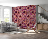 Rustikale florale Pinselstrich-Canvas-Tapete⁠