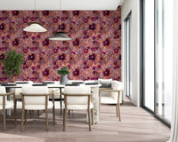 Rustikale florale Pinselstrich-Canvas-Tapete⁠