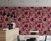 Rustikale florale Pinselstrich-Canvas-Tapete⁠