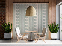 Sage Green Damask Stripe Pattern Wallpaper⁠