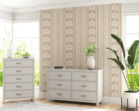 Beige Damask Stripe Heritage Wallpaper⁠