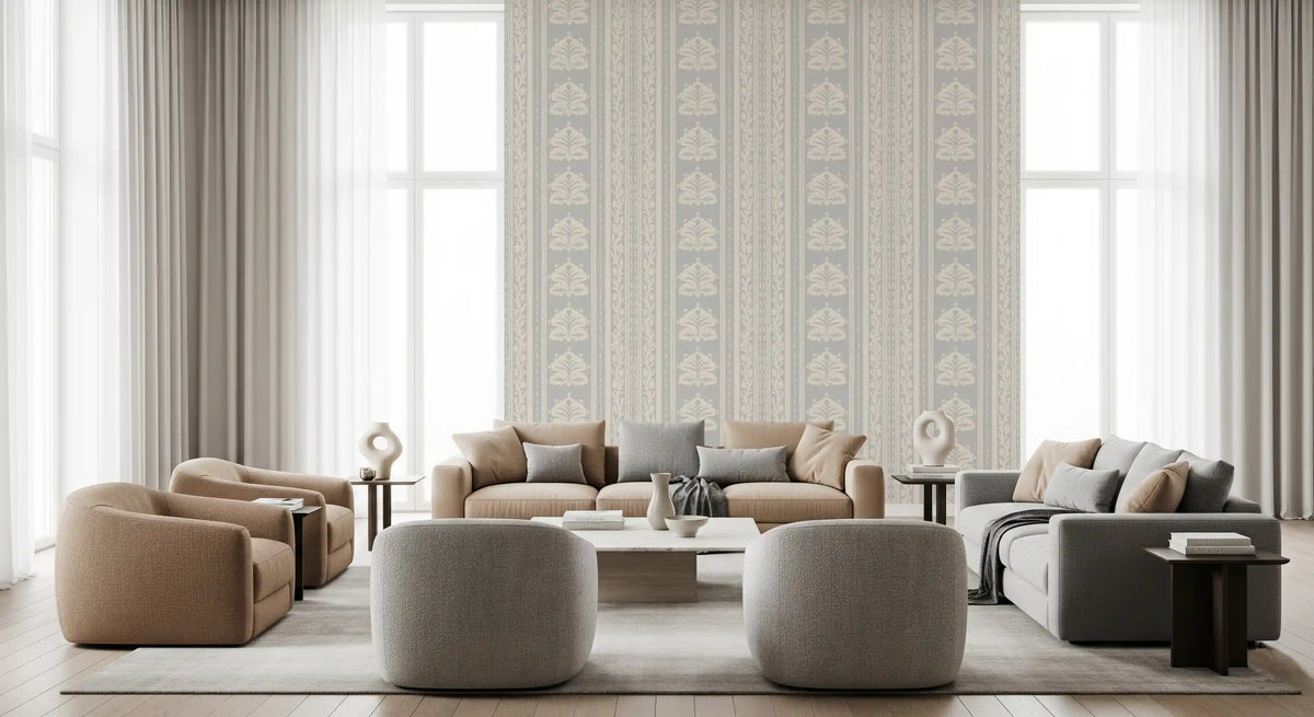 Soft Grey Heritage Damask Wallpaper⁠