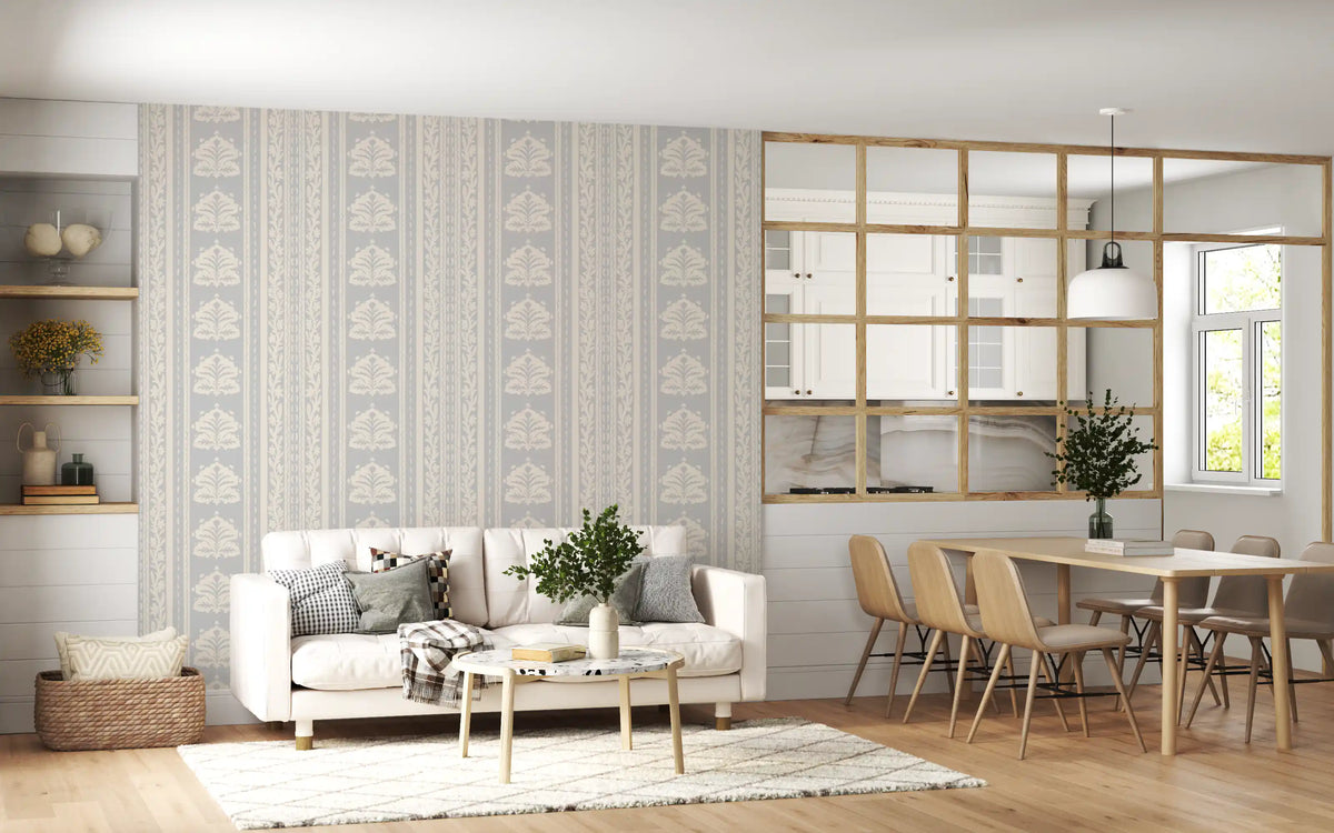 Soft Grey Heritage Damask Wallpaper⁠