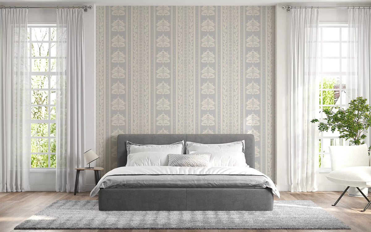 Soft Grey Heritage Damask Wallpaper⁠