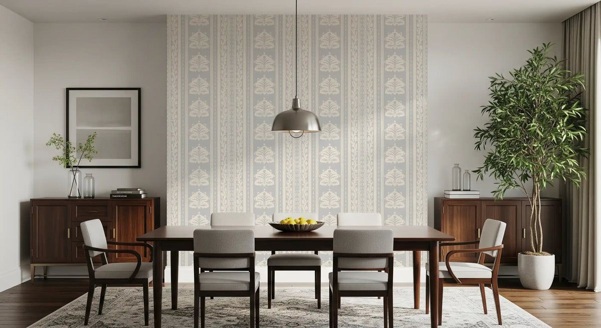 Soft Grey Heritage Damask Wallpaper⁠