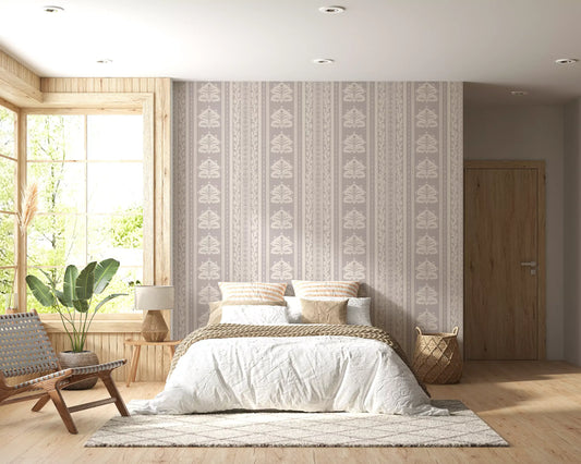 Vintage chinoiserie-streepbehang