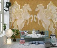 Rustikales Wandbild mit mythologischem Pegasus-Muster