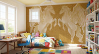 Rustikales Wandbild mit mythologischem Pegasus-Muster