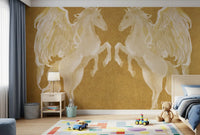 Rustikales Wandbild mit mythologischem Pegasus-Muster