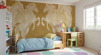 Rustikales Wandbild mit mythologischem Pegasus-Muster
